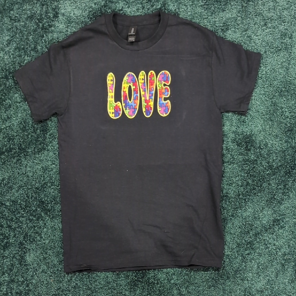 Custom Made Autistic Awareness Love T-Shirt.